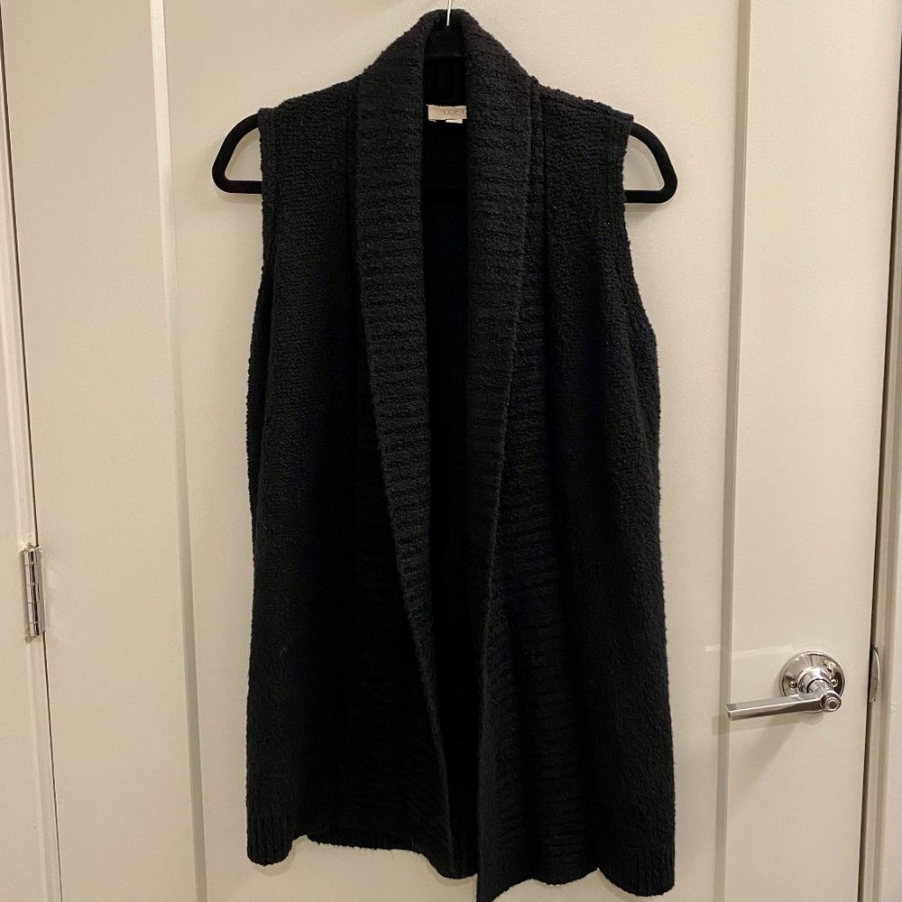 New XS LOFT Black Sleeveless Sweater Cardigan Top